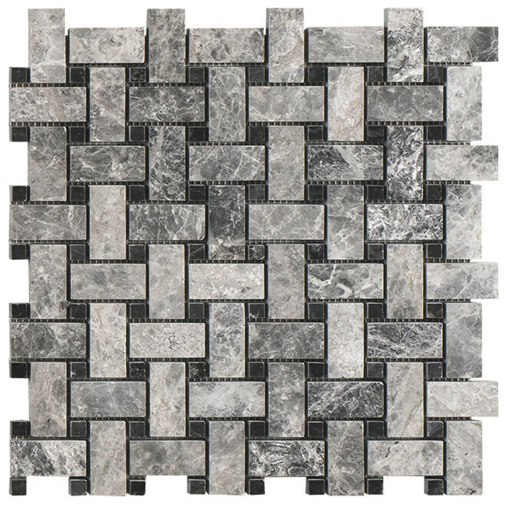 SILVER MOON ST LAURENT MOSAIC BASKETWEAVE TILES
